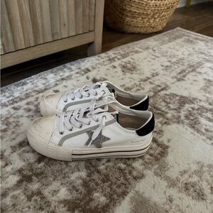 White and Black Star Sneakers